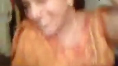 Beautiful Punjabi bhabi shows her boobs, sucks and licks penis, Punjabi audio