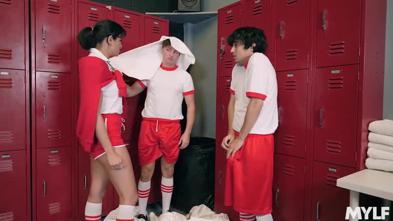 2 boys fuck a woman in the locker room mzhm sex girl woman sport fit boy toy group orgu porn fuck virgin tit ass (hot&horny)